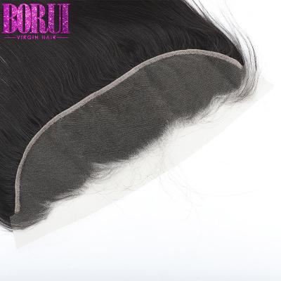 Fechamento do laço de Glueless HD com a onda reta 13x4 do cabelo do bebê nenhuma trama dobro de derramamento