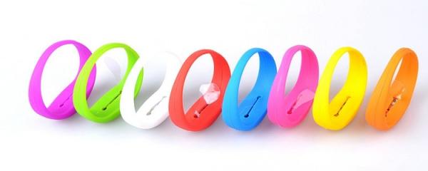 Programmable Blue Led RFID Silicone Bracelets Glow Motion For Membership Management