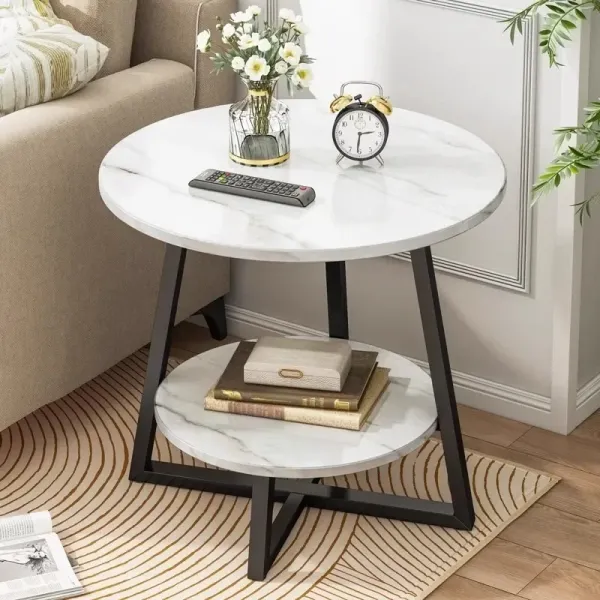Light Luxury Coffee Table, Bedroom Small Round , Living Room Sofa Side