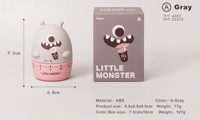 Rotating ABS Cartoon Kitchen Timer 7*7*9cm environmentally friendly