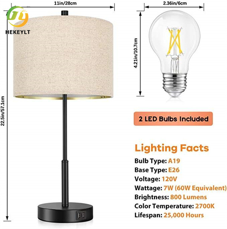 Дом современное Dimmable гостиницы касаясь поручать USB настольной лампы ухода за больным контроля двойной