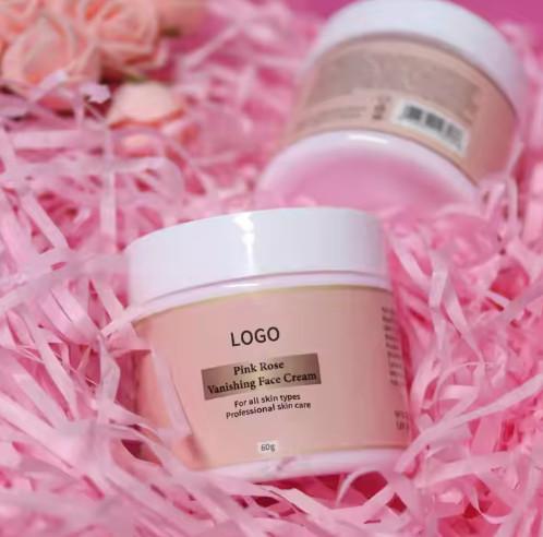 Custom Korean Skin Care Facial Moisturizer Private Label Pink Brightening Natural Organic Whitening Face Rose Cream