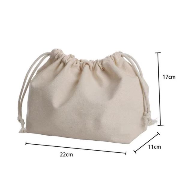 Customized Canvas Drawstring Backpack Organic Cotton Bag Custom Logo Accepted