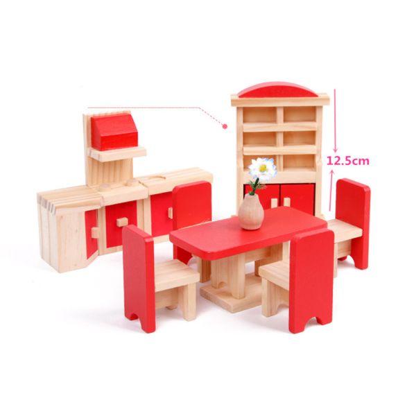 Аксессуары кукольного домика Diy классической 26CM деревянной мебели дома кукол миниатюрные