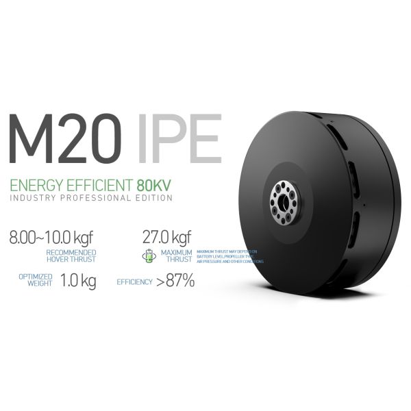 High Efficiency M20 IPE 80 KV+100 KV Brushless Motor Lightweight