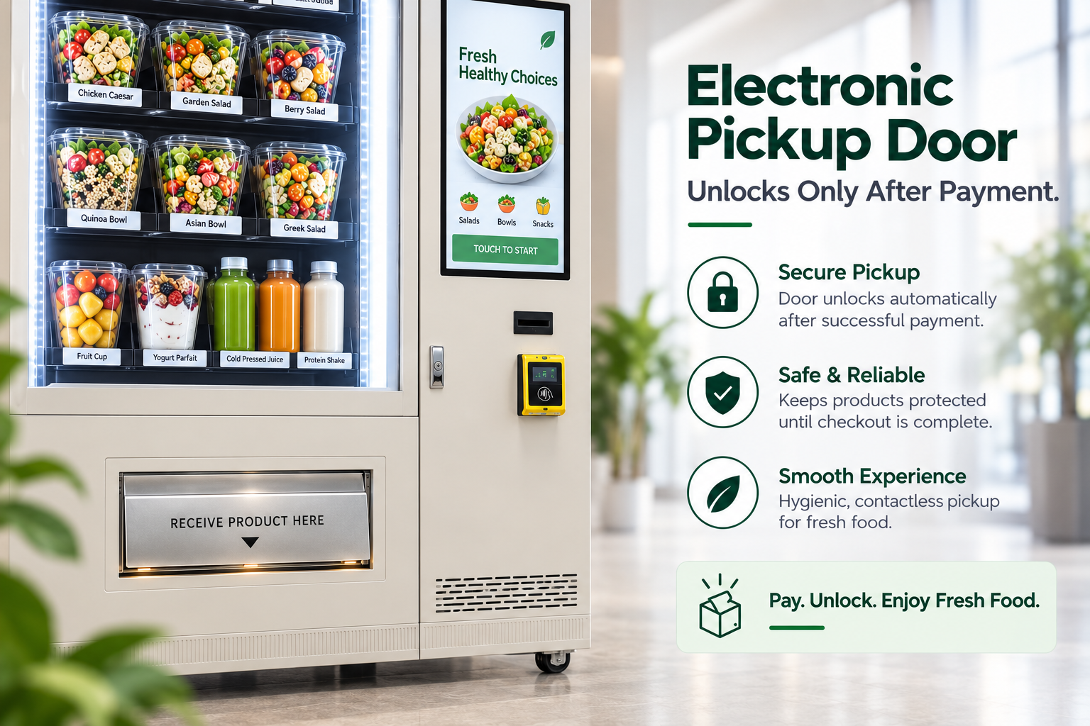 Winnsen Automatic Salad Vending Machine with Transparent Glass Display LED Shelves