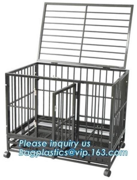 wholesale heavy duty stainless steel dog cage , large double foldable dog kennel, Vet Cage Bank Pet Cages Round Cornered