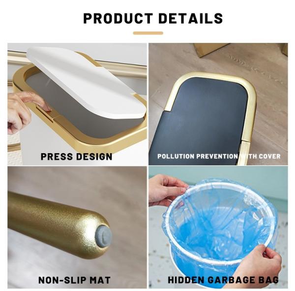 Slim Indoor Eco Flip Lid Kitchen Airtight Plastic Rubbish Bin with Legs