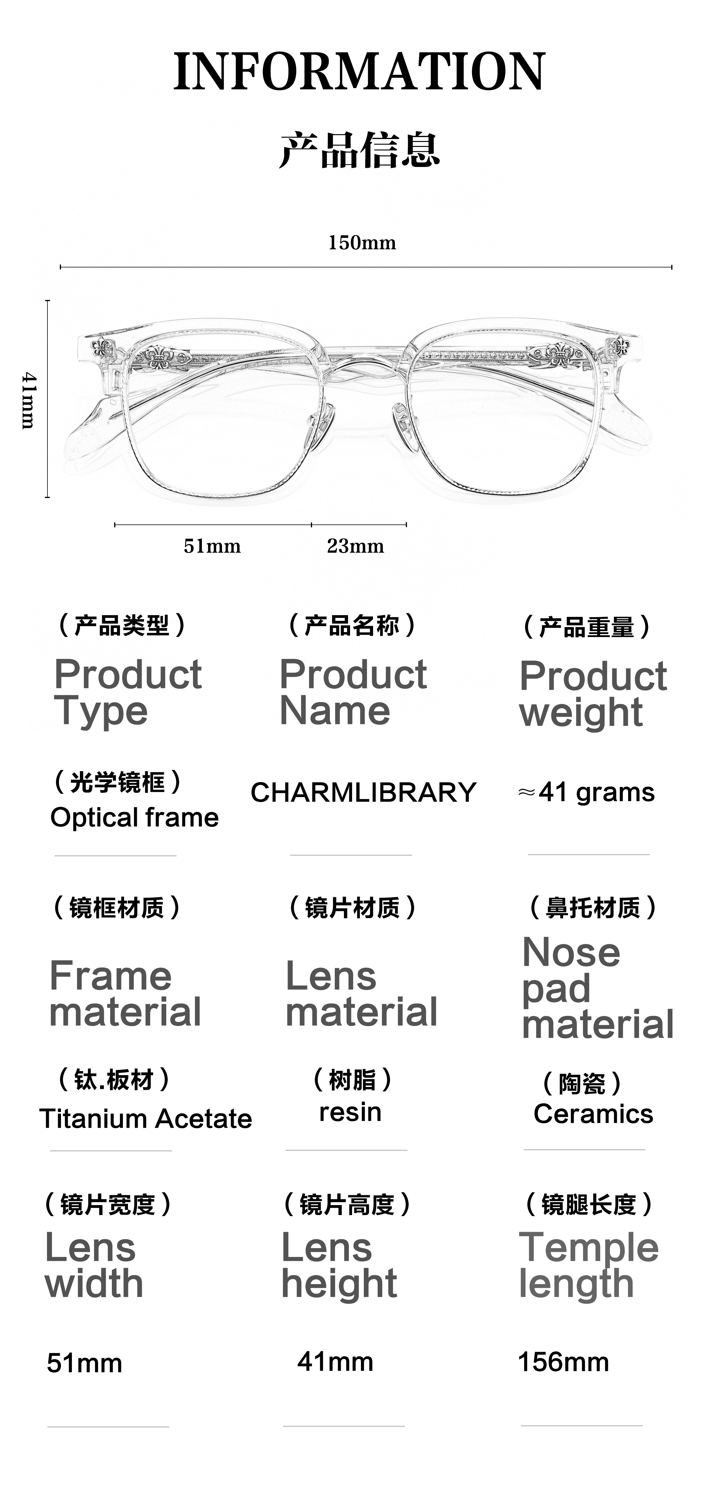 Latest Model 8341 Half Frame Special Design Optical Prescription Presbyopia Multifocal Luxury Brand Fashion Glasses for Women's