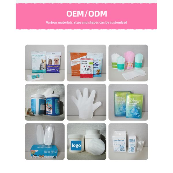 Customized Dog Teeth Cleaning Wipes Nonwoven Clean Teeth Finger Pads