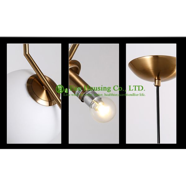 Europe Style Lamp Glass Iron Material Lighting Pendant Light