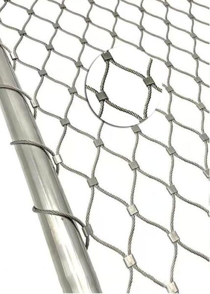 Anti Acid Anti Alkali Balustrade Cable Mesh 4.0mm 80*80 Hole Anti Corrosion