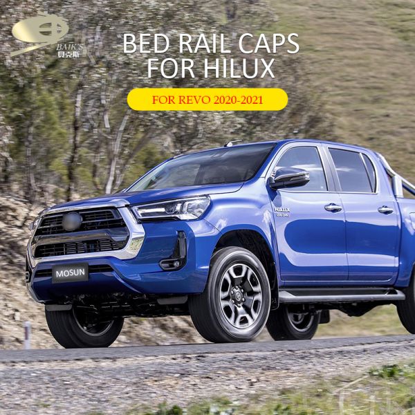 Abs Matte Black Bed Rail Caps For Toyota Hilux Revo 2020-2021 Truck Protector