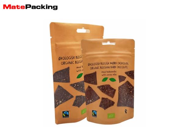 Zipper Aluminum Foil Stand Up Pouches UV Printing With Air Hole For Chocolate