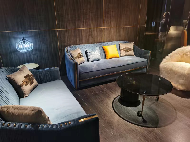Sofa Set Couch Living Room de couro moderno luxuoso Sofa Hotel Villa