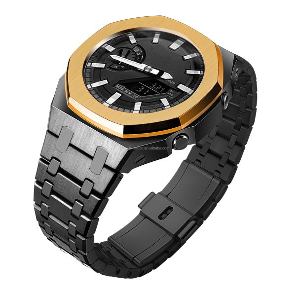 Cuerpo de acero inoxidable y banda de resina de silicona para el reloj Casio G Shock Ga2100 5ta actualización