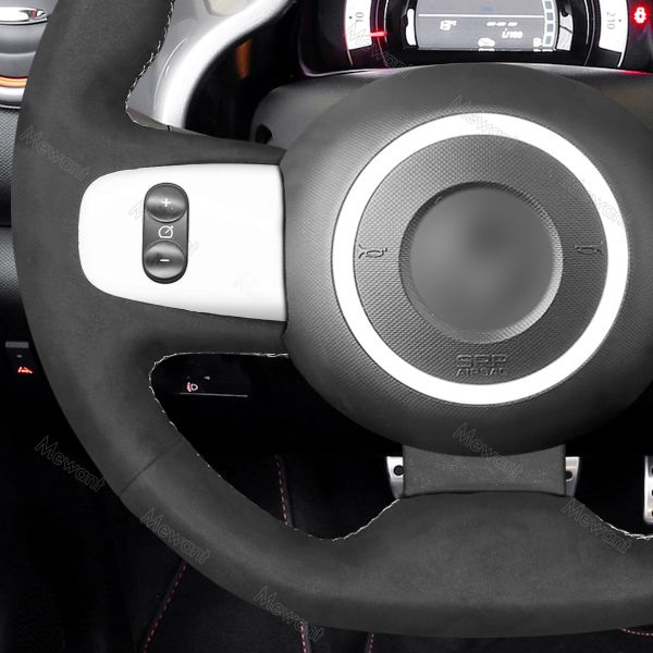 Customized Available Durable Leather Suede Hand Sewing Steering Wheel Cover Wrap for Renault Twingo 3 2014-2020