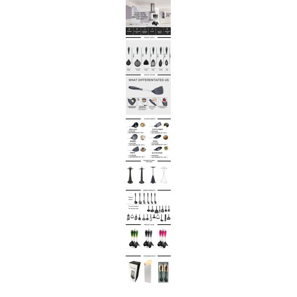 Flexible Kitchen Utensils Set for Any Color Kitchen and Design Heat Resistant Utensils