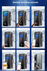 Glass Smart Door Lock Office Glass Door Locks sliding glass door safety lock