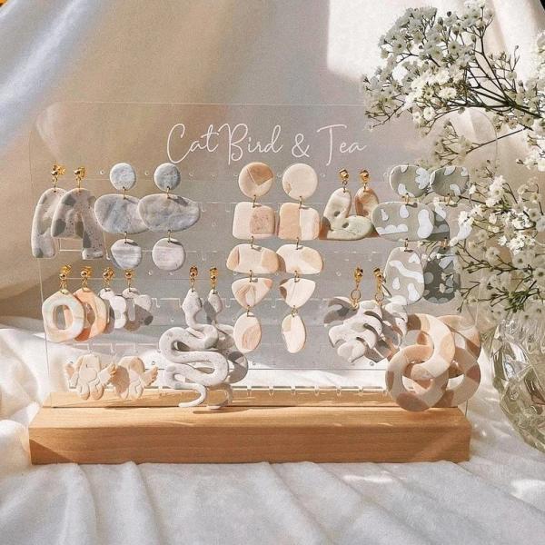 Personalized Jewelry DisplayJewelry Stand Girls Room Decor Earring Holder Acrylic Jewelry Stand Jewelry Organizer Earring