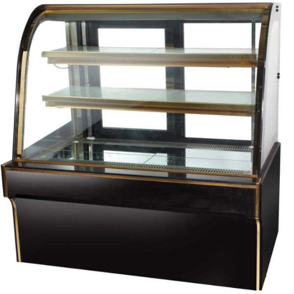 El congelador grande de la exhibición de la torta de la capacidad endureció el marco de madera de cristal 920W