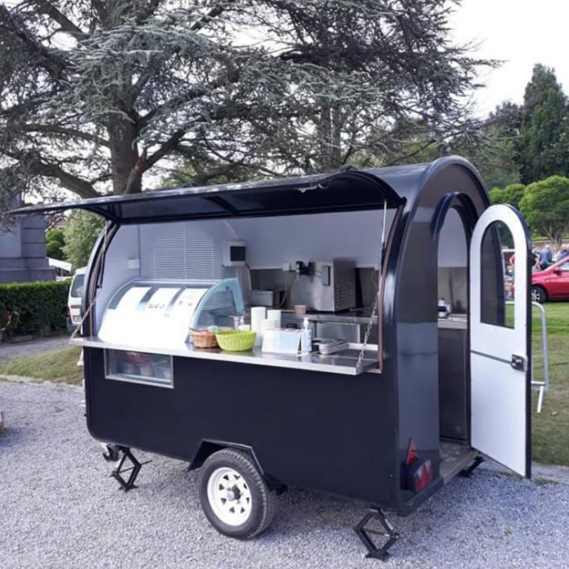 Year 2021 Fiberglass Food Trailer with Custom Made Design and Small Cafe Counters