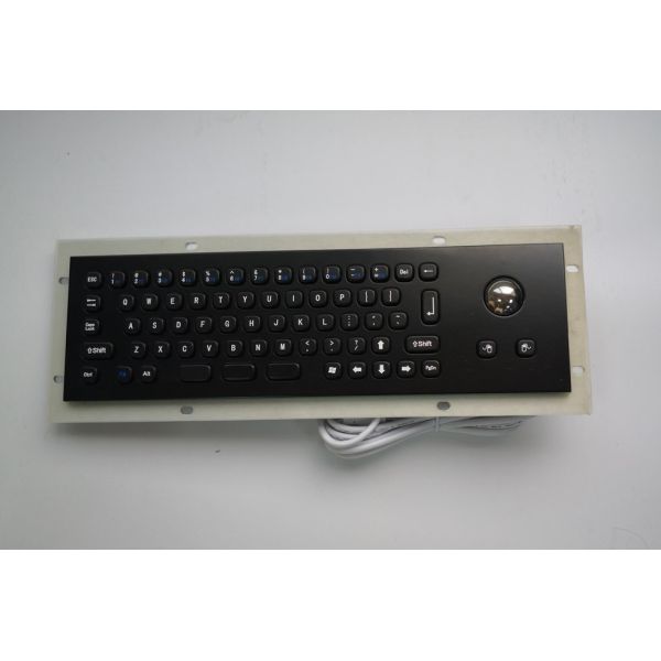 Panel Mount Marine Keyboard With Trackball , Mini 68 Black Keys Portable Usb Keyboard