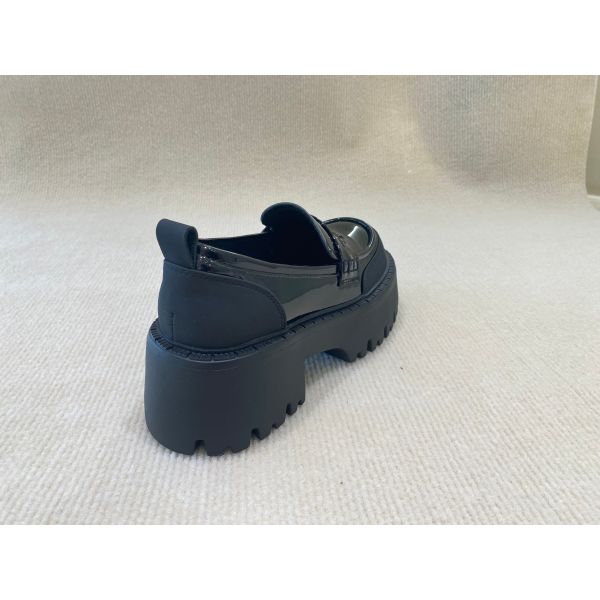 Ladies Thick Heel Mules Low Cut Bright Surface Womens Heeled Mules