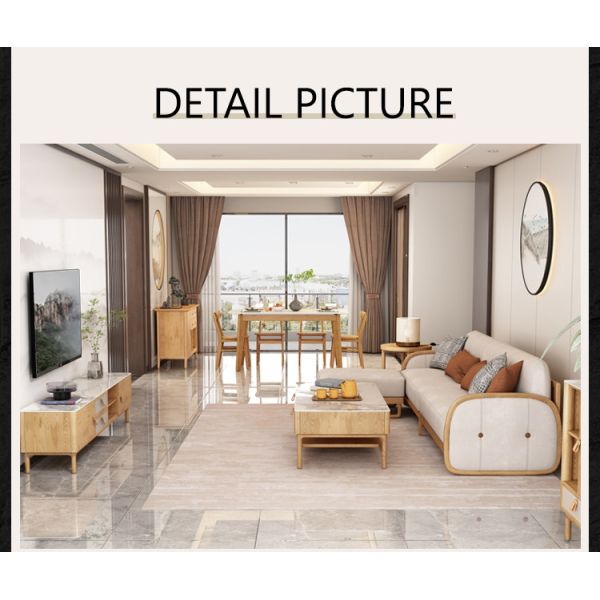 Multi Functional Hotel Lobby Furniture Nordic Simple Solid Wood Fabric Sofa