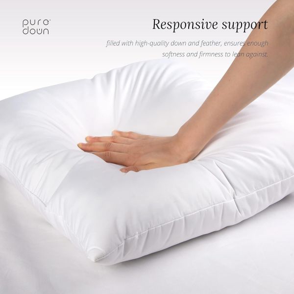 Natural Goose Feather Throw Pillow Inserts 20 x 20 Set of 2 White is customized Yes
