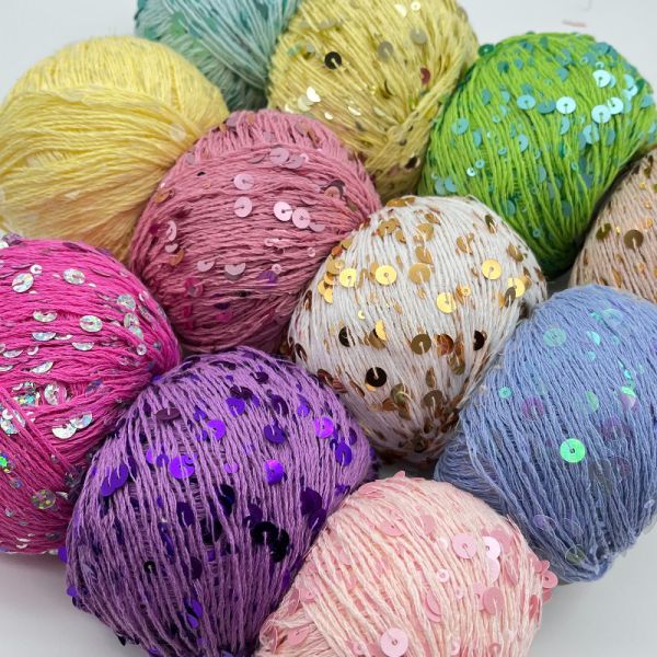 пряжа Sequin 3mm 6mm для вязать руки