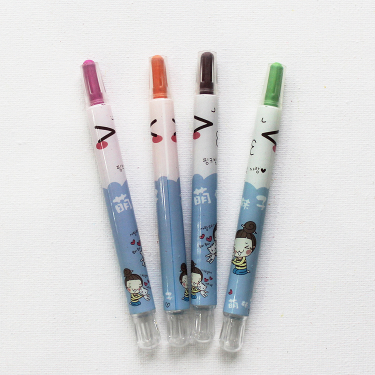 Hot Selling Cute Cartoon Printing 24 Colors Rotating Crayon Set