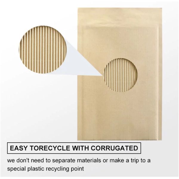 IECC Recycled Corrugated Kraft Paper Padded Mailers