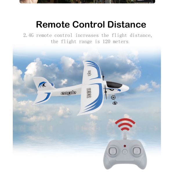Design Fx802 Rc Eagle Glider Aircraft Automatic Balance Fighter Epp Anti-collision Foam 2.4g 2ch Flying Model Plane Toy