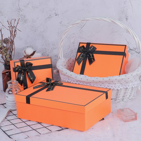 Orange Bow Gift Box Packaging Box Lipstick Bag Wedding Gift Box Gift Creative Gift Box