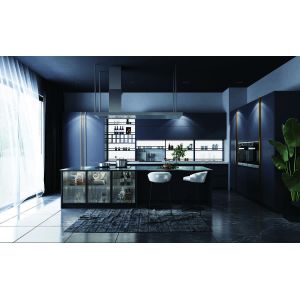 Gold Trimmed 304j1 Stainless Steel Kitchen Countertops Cabinets Island Unit