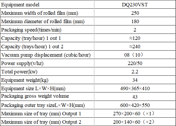 Plastic Tray Vacuum Skin Sealing Machine Hand Press Skin Sealing Machine DQ230VST  Fast Food Box/Tray Sealing Machine