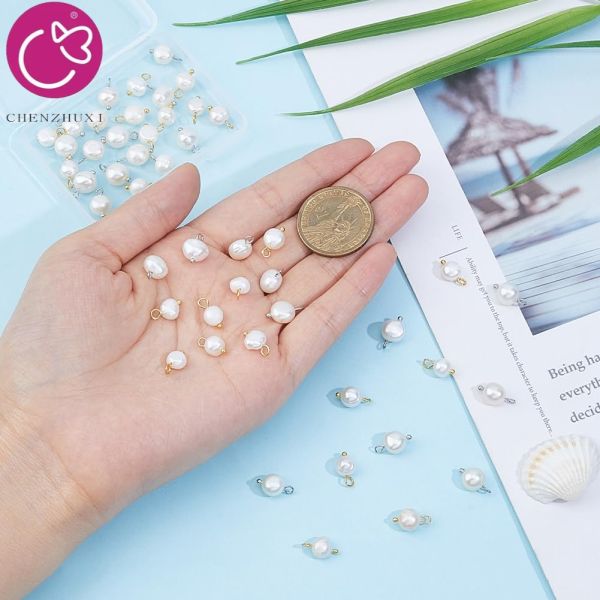 Stainless Steel Charm Pearls Pendant Pearl Charm Bracelet Necklace Earrings Jewelry Accessories