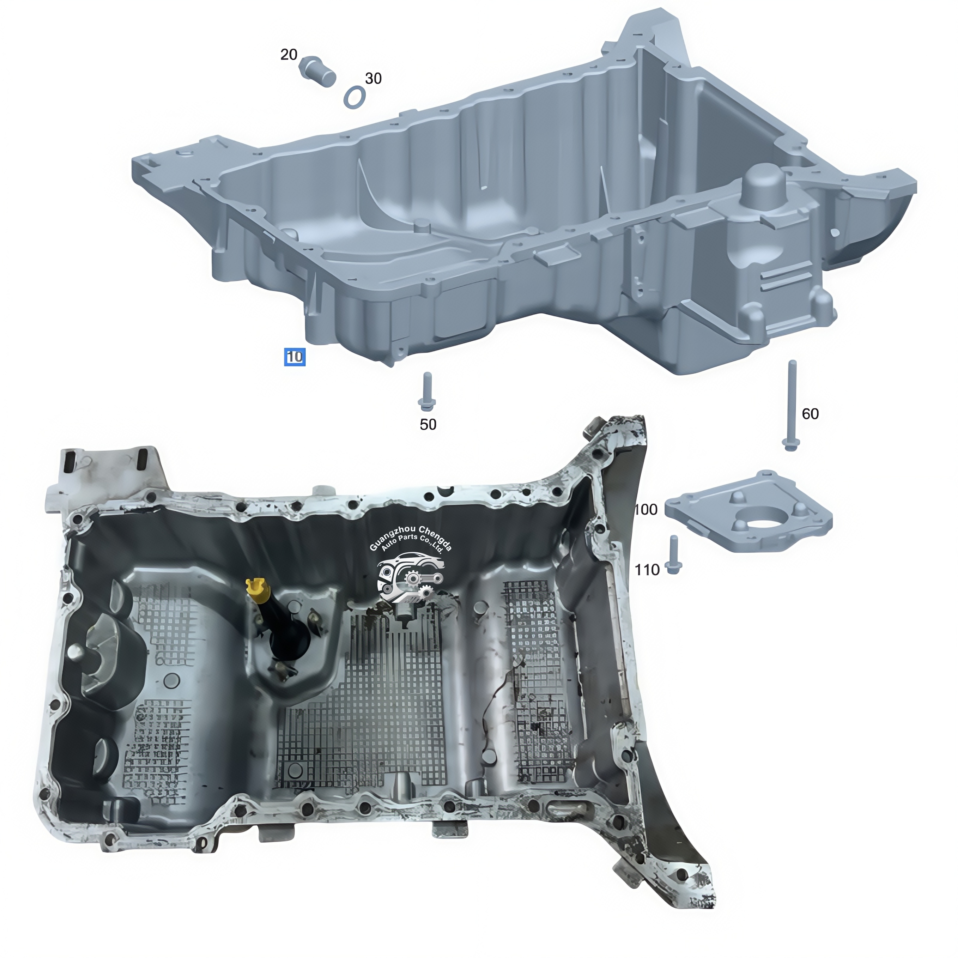 For Mercedes-Benz S320 264 Engine Oil Tray W222 Aluminum Oil Pan Steel Oil Pan OE A2640140600 2640102001 Carter D'huile