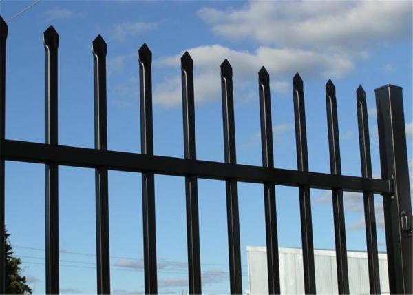 Blue Powder Coated 1.8mx2.4m Crimped Spear Garrison Fencing Panels tubular Steel Fence Customized Service