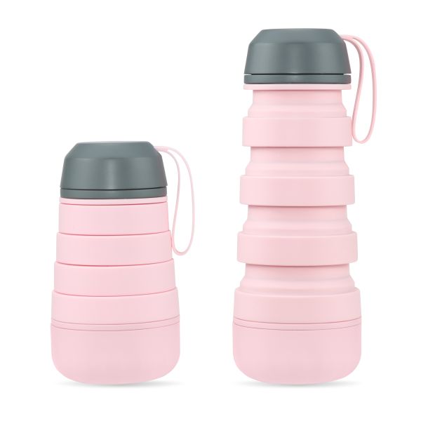Portable Easy Clean Souvenir Gift Sport Collapsible Silicone Water Bottle With Spout