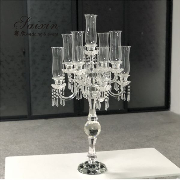 ZT-323H al por mayor 1m de largo base de cristal candelabro centro de la boda