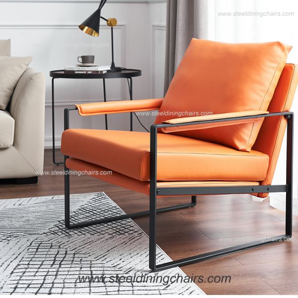 Luxury Celebrity Contracted Tiger Nordic Leather 42CM Single Seater Couch