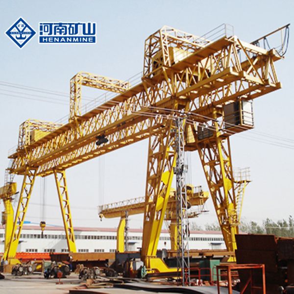 A Type 50T Double Girder Trussed Gantry Crane Electrical Mobile With Saddle