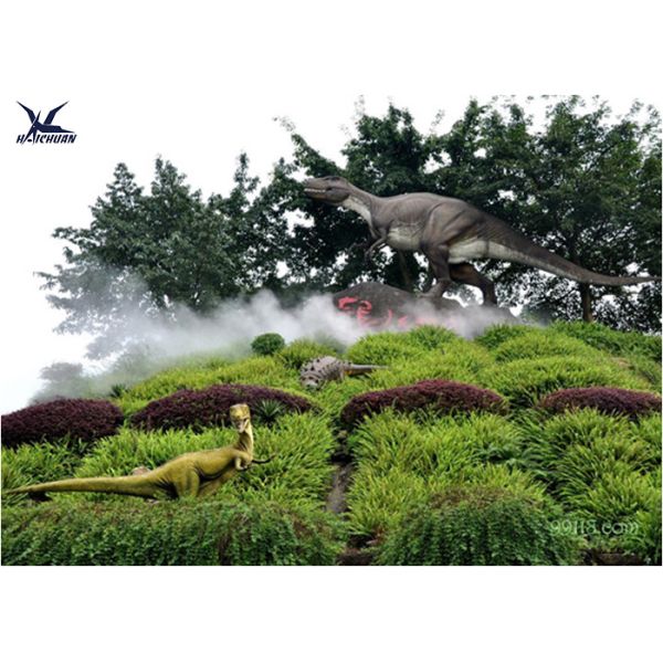 Decorative Animatronic Outdoor Dinosaur / Realistic Spraying Smoke Dinosaur Models