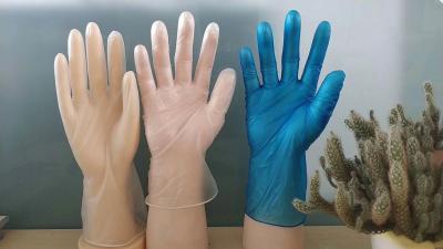 White Blue Clear Disposable Vinyl Exam Gloves , Hospital Use Disposable Medical Gloves