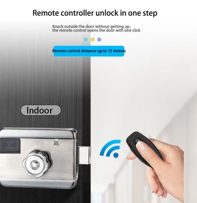 Apartment Keyless Outdoor SS304 Fingerprint Rim Door Locks