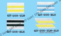 fita 8mm GIT-D08-YLW GIT-D08-BLU GIT-D08-BLK da tala do dobro de 500PCS/Box SMT