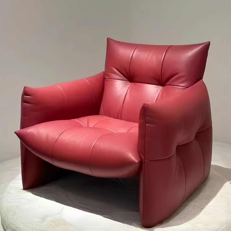 Luxury Modern Single PU Leather Lounge Accent Chair-Durable Eco-Friendly for Bedroom Apartment Living Room Office Use