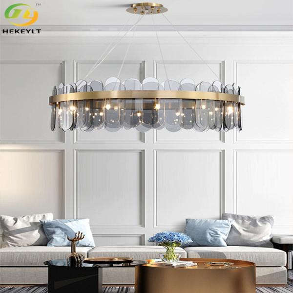 Home Hotel Copper Glass Pendant Light G9 Postmode Luxury